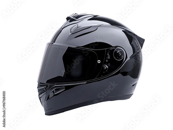 Obraz a black motorcycle helmet with a visor