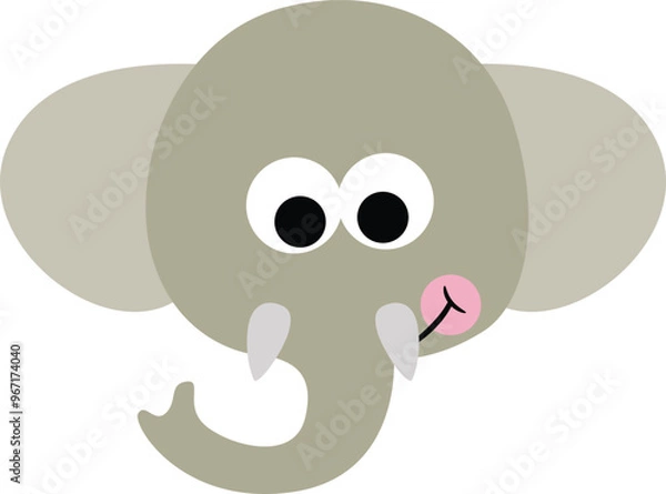 Obraz Friendly cute elephant face isolated