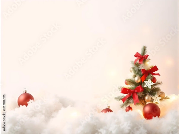 Fototapeta Warm and cozy Christmas card with a copy space