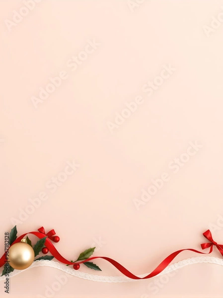 Fototapeta Warm and cozy Christmas card with a copy space