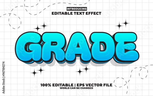 Fototapeta Grade editable text effect in new modern trend style