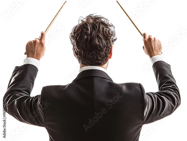 Obraz a man in a suit holding sticks