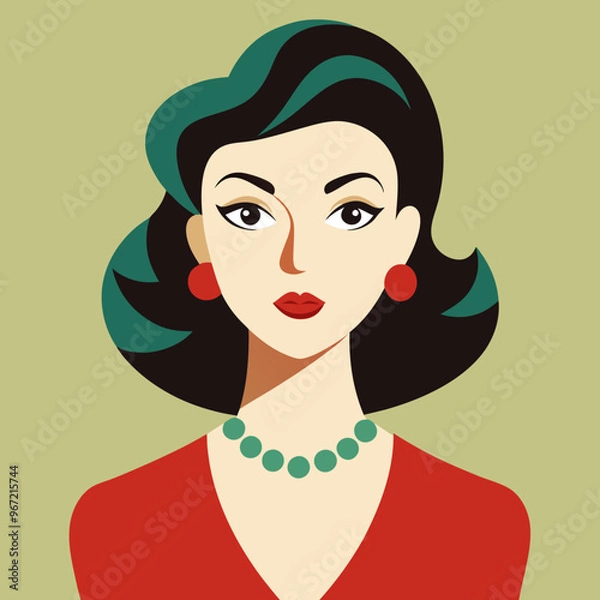 Obraz woman face vector retro beauty illustration