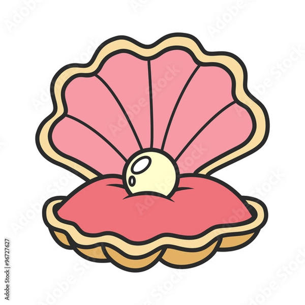 Obraz scallop seashell with pearl