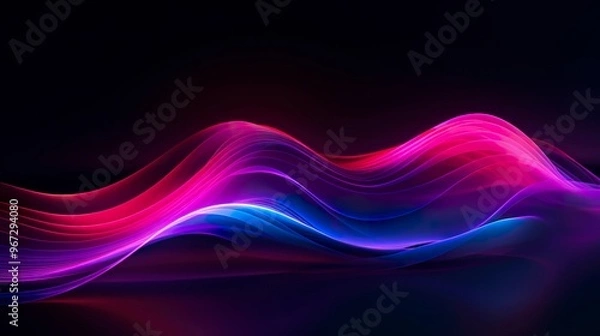 Fototapeta A photo of a glowing neon wave