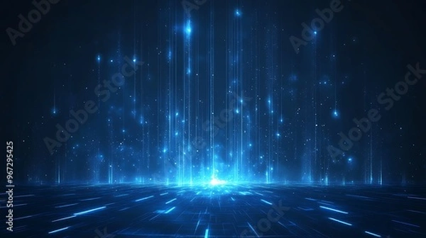 Fototapeta A stunning blue light effect creates an otherworldly atmosphere, perfect for futuristic and technology-themed projects.