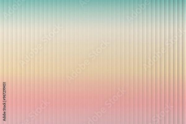 Fototapeta 3D ribbed glass with orange background. Refracting the texture of the acrylic ribbed bathtub divider wall.  Polycarbonate panel with wavy vertical stripes