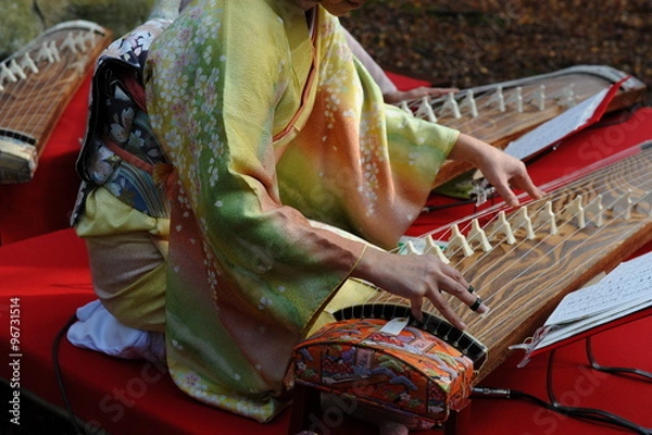 Obraz 琴を弾く女性