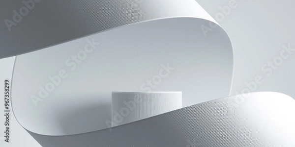 Fototapeta Abstract product background. 3d podium with white background for cosmetic and product presentation. 3d rendering illustration.