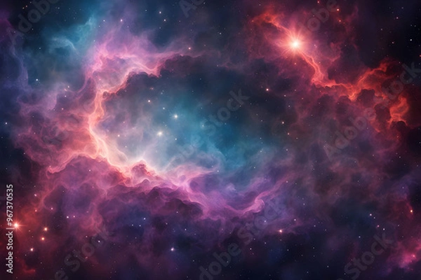 Fototapeta A captivating nebula space background celestial details ai generated
