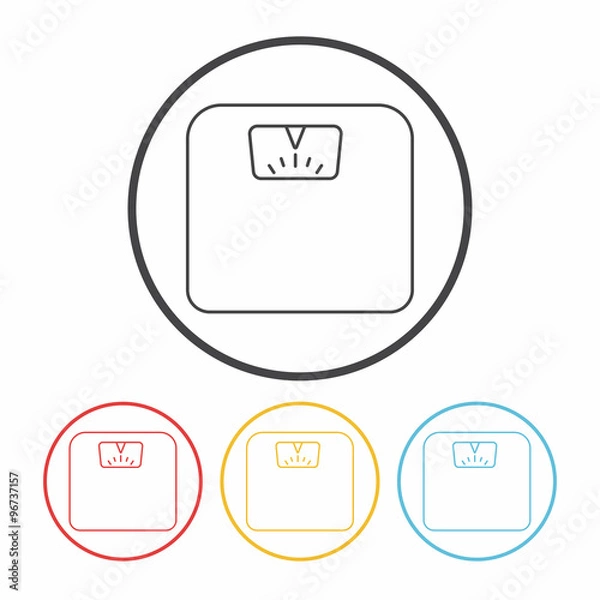 Obraz Weighing machine line icon