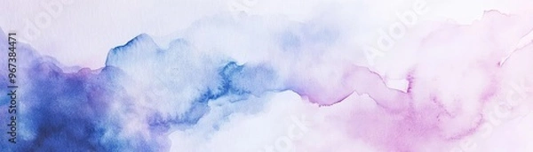 Fototapeta A soft blend of blue and purple watercolor, creating a serene and abstract background for your creative projects.