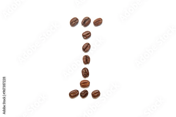 Obraz brown coffee bean letter I