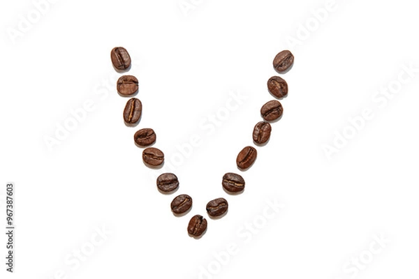 Obraz brown coffee bean letter V