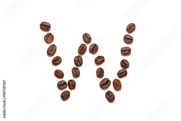 Obraz brown coffee bean letter W