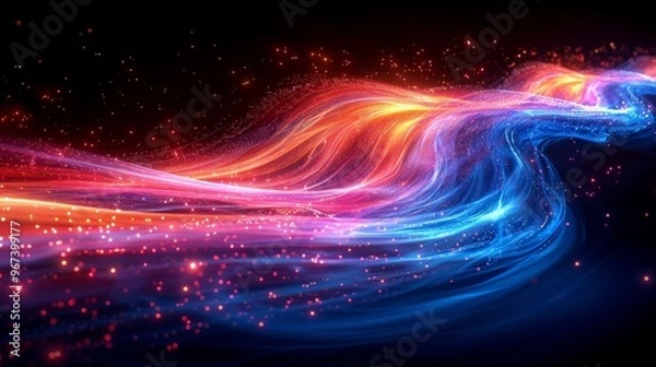 Fototapeta Vibrant Swirls of Light and Color Create an Abstract Display of Movement and Energy