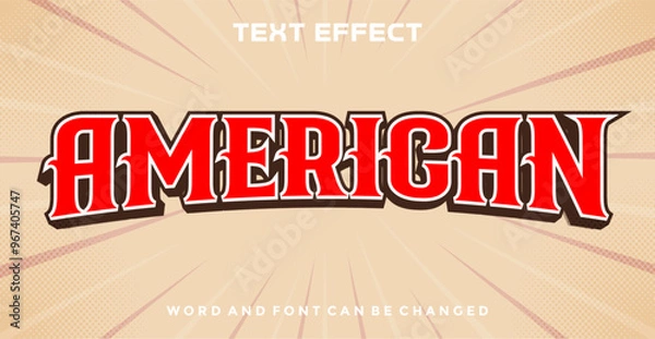 Fototapeta American editable text effect