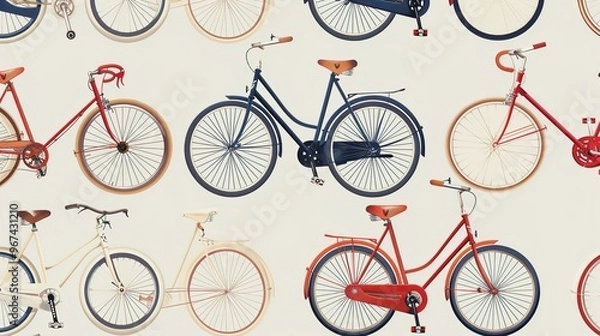 Fototapeta bicycle pattern wallpaper