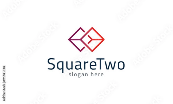 Fototapeta Logo Double Square Box