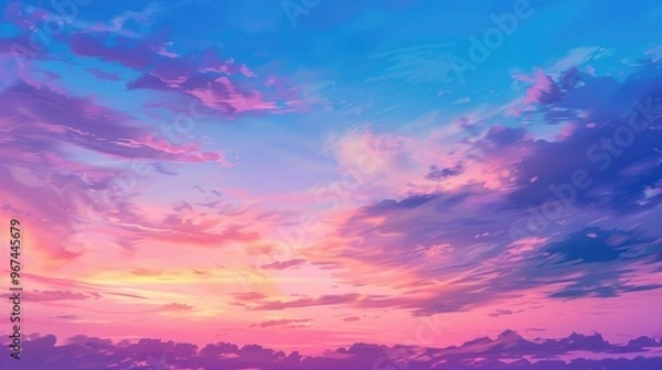 Fototapeta Colorful sky view morning to twilight