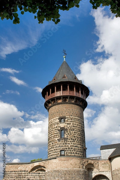 Fototapeta Wachturm mit Stadtmauer
