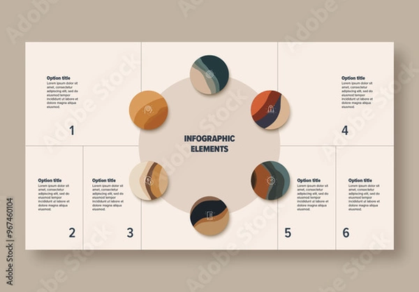 Fototapeta 6 Step Workflow Infographic