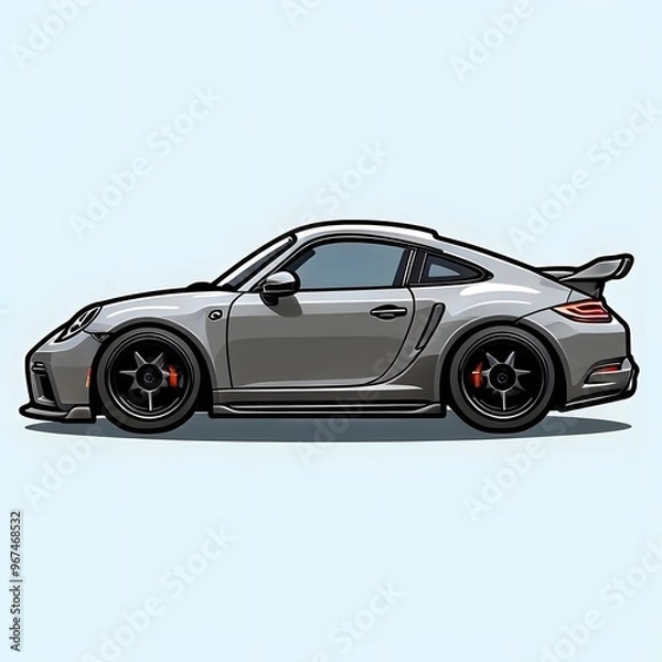 Fototapeta cartoon brandless tuned sport car jpg
