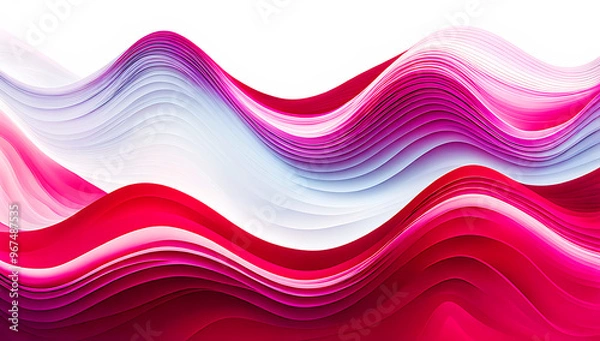 Obraz Digital abstract art piece featuring a fluid, wave-like design. The layout is horizontal, with smooth, flowing lines that resemble undulating mountains or waves
