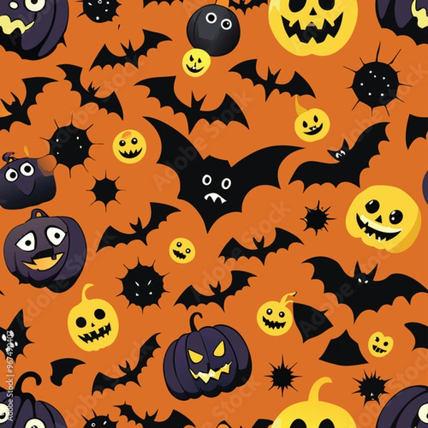 Fototapeta Halloween Seamless Pattern Vector Design