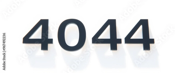 Obraz Black 4044 Number on White Background