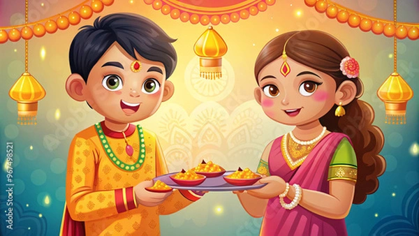 Fototapeta Bhai Dooj Special Illustration