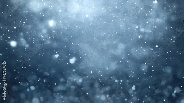 Fototapeta Abstract Blue Winter Background with Falling Snowflakes