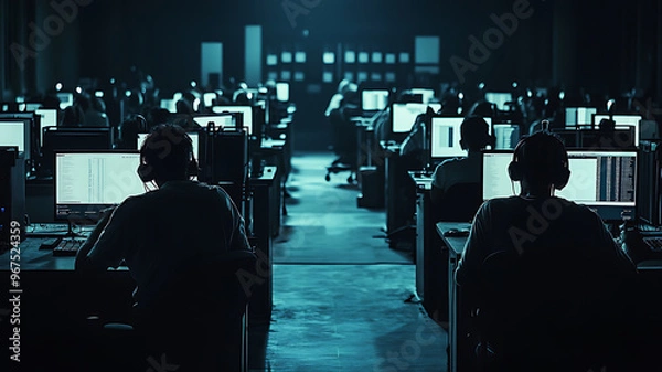 Obraz Hidden Call Center, Shadowy Operation