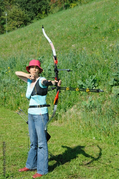 Fototapeta Eine echte Bogenschützin
