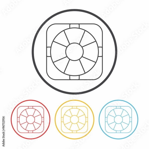 Fototapeta Lifebuoy line icon