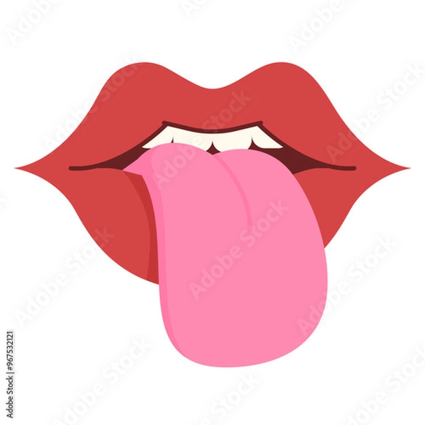 Fototapeta tongue flat icon
