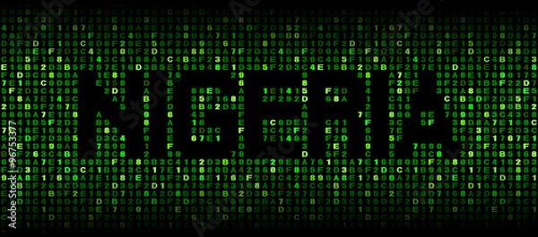 Obraz Nigeria text on hex code illustration