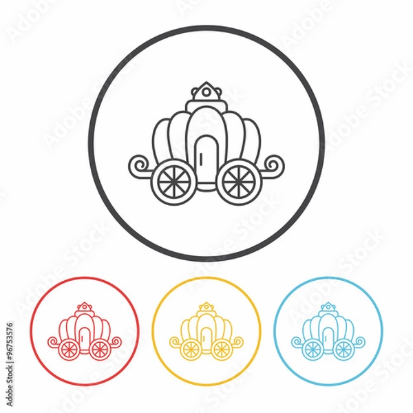 Fototapeta carriage line icon