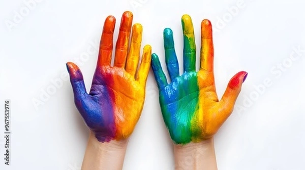 Fototapeta Colorful Hands in Vibrant Unity Symbolizing Diversity and Self-Expression