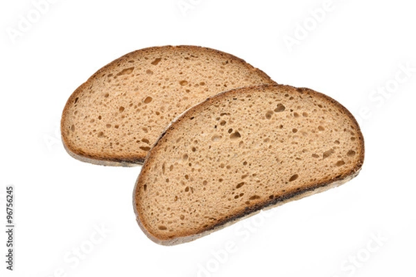 Obraz Zwei Scheiben Graubort auf weissen Hintergrund