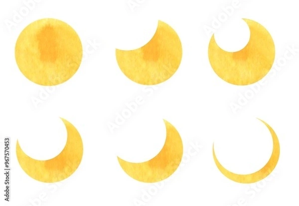 Obraz 水彩　月　満月