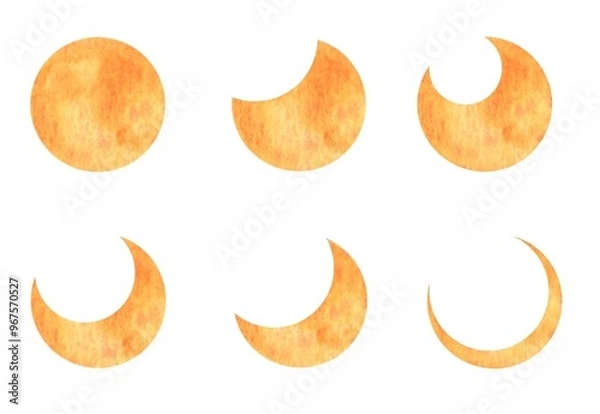 Obraz 水彩　月　満月