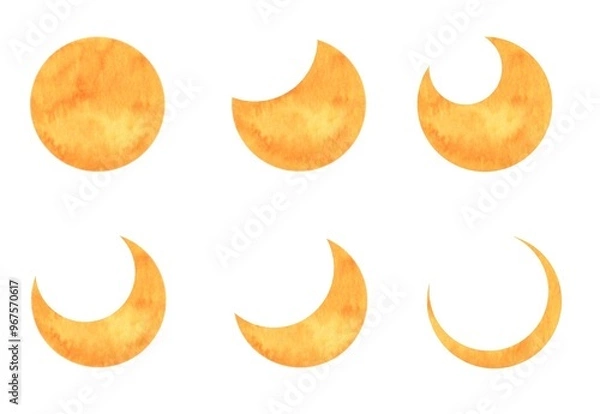 Obraz 水彩　月　満月