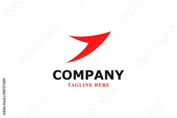 Fototapeta flying red bird and arrow logo