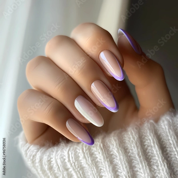 Obraz nail design with pastel gradient, perfect for a feminine and delicate look