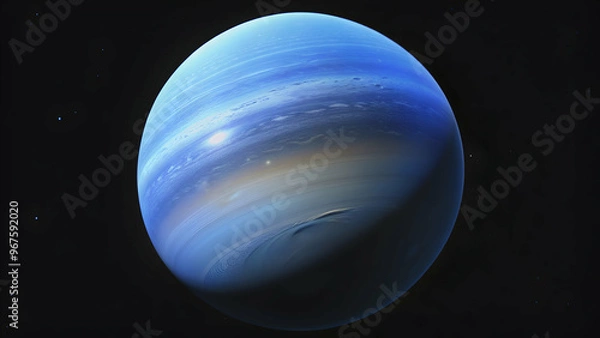 Fototapeta Neptune Full Moon Closeup with highest detail and no shadows, Neptune, planet, moon, space, astronomy, celestial