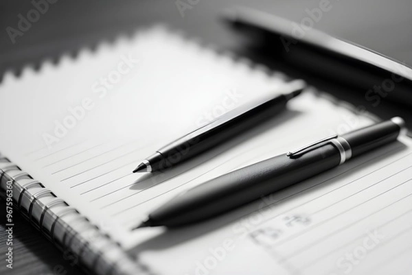 Fototapeta notebook and pen