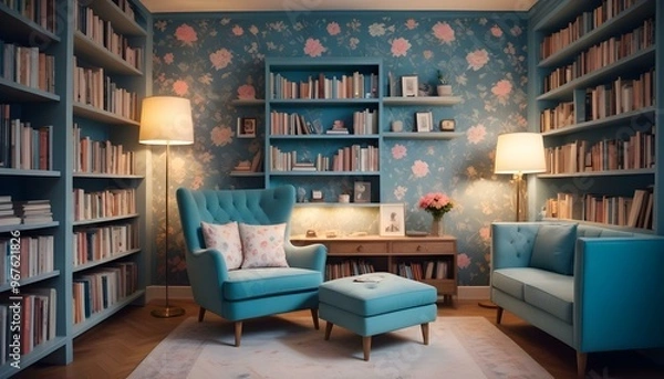 Fototapeta Photo interior modern design room 3d illustration;