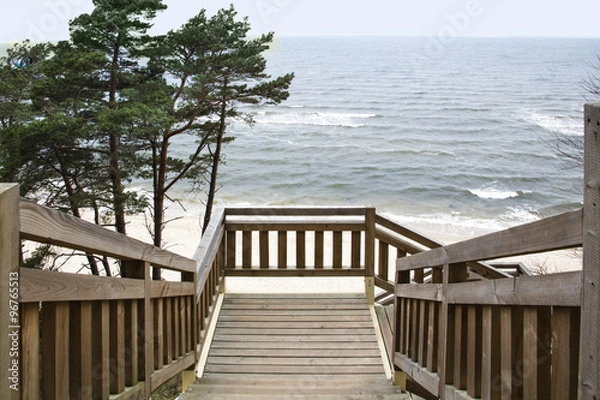 Obraz Schody taras plaża