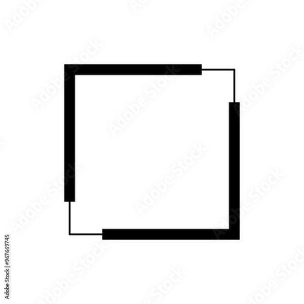 Obraz square frame asymmetric bold-light